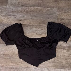 Forever 21 Black Puff Sleeve Blouse